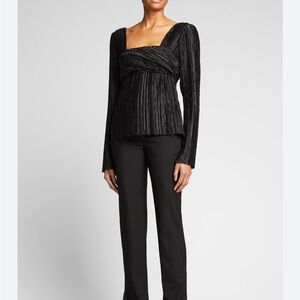 Marina Moscone - Satin Plissè Pleat Top